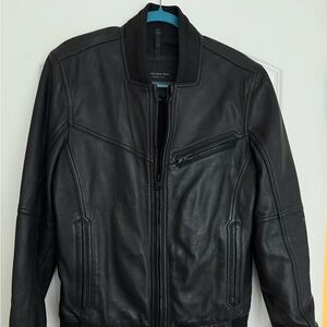 Marc New York Black Leather Bomber Jacket